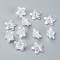 Acrylic Beads, White, Flower, 12.5mm in diameter, 7mm long, hole: 1mm. 1000pcs/bag
