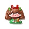 Christmas Series Cute Opaque Resin Decoden Cabochons, Girl with Deer Horn, Human, 27x28.5x8.5mm