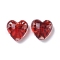 Handmade Lampwork Beads, Heart, FireBrick, 15.5x16x9.5mm, Hole: 1.8mm