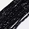 Glass Beads Strands, Faceted, Cube, Black, 2.5~3x2.5~3x2.5~3mm, Hole: 1mm, about 185~188pcs/strand, 47~48cm