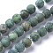 Natural Map Stone Picasso Jasper Beads Strands, Dyed & Heated, Frosted, Round, Green, 8mm, Hole: 0.8mm, about 48pcs/strand, 14.57 inch(37cm)