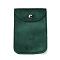 Velvet Jewelry Storage Pouches with Snap Button for Bracelets Necklaces Earrings, Rectangle, Dark Green, 12.8x9.1x0.75cm