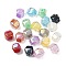 Electroplate Transparent Resin Beads, Bicone, with Glitter Powder, Faceted, Mixed Color, 14x12.5x12.5mm, Hole: 2.5mm