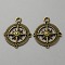 Alloy Pendants, Compass, Antique Bronze, 29x24x2.5mm, Hole: 2.3mm