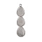 Alloy Pendant Cabochon Settings, Teardrop, Platinum, Tray: 10x14mm, 49.5x12x2mm, Hole: 2mm