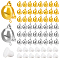 40Pcs 2 Colors Brass Clip-on Earring Findings, with Loops & 40Pcs Plastic Clip on Earring Pads, Platinum & Golden, 20x13mm, Hole: 3mm, 20Pcs/color