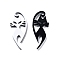 Acrylic Peandants, Cat Shape Charms, Black, 49x18x3mm, Hole: 4x3mm