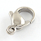 Tarnish Resistant Polished 316 Surgical Stainless Steel Lobster Claw Clasps, Parrot Trigger Clasps, Stainless Steel Color, 9x6x3mm, Hole: 1mm