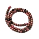 Природные родонит бисер нитей&nbsp;G-D840-59-4mm-6
