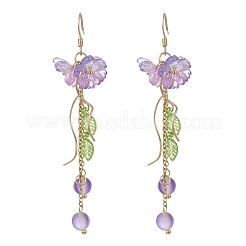 Серьги с подвесками из синтетического лунного камня&nbsp;EJEW-JE06937