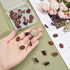 30 шт. овальные деревянные серьги-гвоздики&nbsp;WOOD-UN0001-06