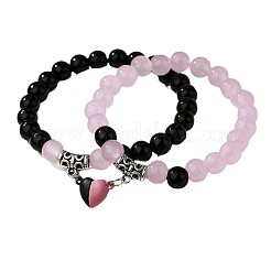 2 шт. магнитные браслеты с подвесками в форме сердца из сплава&nbsp;FS-WGCA466-03