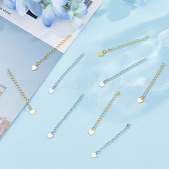 40 шт. 2-цветная латунная цепочка-удлинитель для стойки&nbsp;KK-DC0004-27