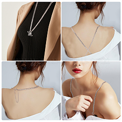 2 комплект из 2-х стильных латунных нескользящих бретелей для бюстгальтера со стразами&nbsp;AJEW-NB0003-13