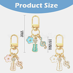 Подвесные украшения из эмали из сплава 3 шт.&nbsp;HJEW-YW00299