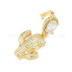 Латунные микропаве прозрачные подвески с фианитом&nbsp;KK-Z151-12G-01
