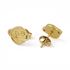 Серьги-гвоздики в форме планеты со звездой из нержавеющей стали 304 с вакуумным покрытием PVD для женщин&nbsp;EJEW-P212-13G