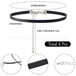 4 шт. кожаное колье-чокер&nbsp;NJEW-SC0001-69
