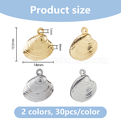 60 шт. 2-х цветные подвески из нержавеющей стали 304&nbsp;STAS-DC0016-34