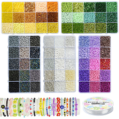 Наборы для изготовления браслетов из круглых стеклянных бусин своими руками&nbsp;SEED-YW0002-63A