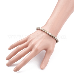 6 мм круглый натуральный майфанит/майфан каменные бусины эластичный браслет&nbsp;BJEW-JB07088-03