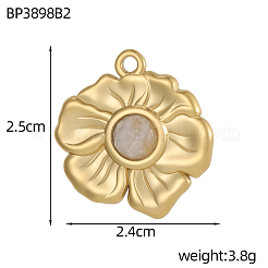Подвески из нержавеющей стали 304 и бусин из натуральных драгоценных камней.&nbsp;STAS-OY010-25G