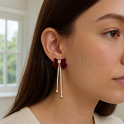 4 пара сережек-гвоздиков из сплава 2 цветов&nbsp;EJEW-GO0002-19