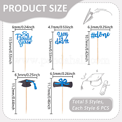 10 шт. бумажная вставка для торта на тему выпускного&nbsp;AJEW-WH0270-500B