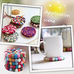 Круглые подставки под мячи из шерстяного фетра&nbsp;AJEW-WH20020-151A