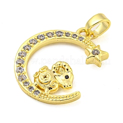 Латунные микропаве прозрачные подвески с фианитом&nbsp;FIND-Z044-03L