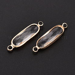 Латунь со стеклянными звеньями/соединительными подвесками&nbsp;GLAA-T027-13