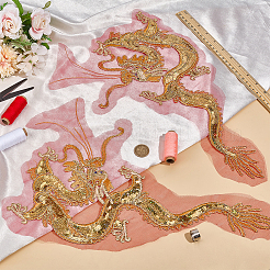 2 шт. 2 стиля полиэстеровой вышивки в форме дракона&nbsp;PATC-MA0001-36