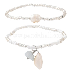 Стеклянные бусины эластичные браслеты для женщин&nbsp;BJEW-JB11638-02