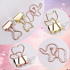 14 шт. 2 железных зажима для бумаг в виде кошки и сердца&nbsp;AJEW-GF0007-05