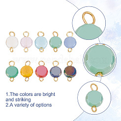 100 шт. гальванизированные непрозрачные стеклянные соединительные подвески&nbsp;PALLOY-GO0001-39