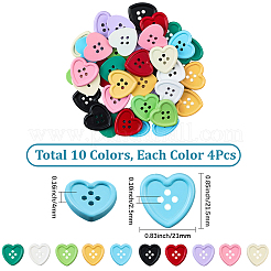 40 шт. 10-х цветные кнопки из смолы&nbsp;BUTT-SP0001-18