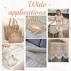 2 ярд полиэстеровой кружевной отделки с цветочной вышивкой&nbsp;DIY-WH0661-27C