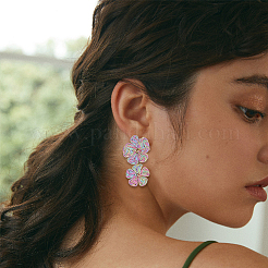 1 пара серег-гвоздиков из сплава рафии&nbsp;EJEW-SP0001-19B