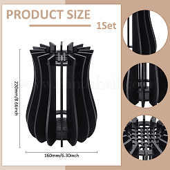 Деревянная головоломка ваза для цветов фигурки&nbsp;DIY-WH0740-14