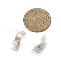 Натуральные жемчужные ушные шпильки EJEW-P286-48P