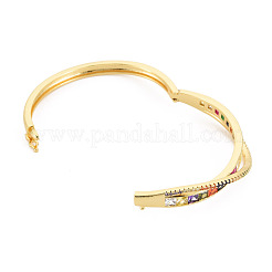 Кубический цирконий крест-накрест шарнирный браслет&nbsp;BJEW-S141-022