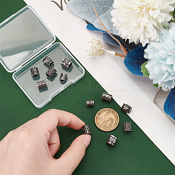 12 шт. 6 стиля столбчатых европейских бусин из нержавеющей стали 304&nbsp;STAS-UN0059-94