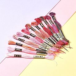 12 моток 12 цвета 6-слойная полиэфирная мулине для вышивания&nbsp;OCOR-FS0001-01A-02