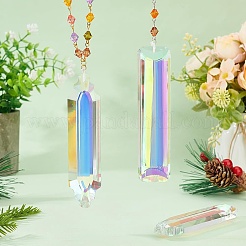 4 шт. 2 стиля граненые прозрачные стеклянные большие подвески&nbsp;GLAA-PH0003-24