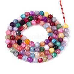 Окрашенные природные белый нефрит бисер пряди&nbsp;G-T139-4mm-60-02