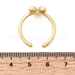 Латунные микропаве кубические цирконии манжеты открытые кольца для женщин&nbsp;RJEW-B160-08G-02