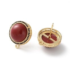 Латунь микро проложить кубические серьги из циркония&nbsp;KK-R215-08G-02