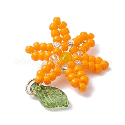 Подвески-цветы из стеклянных бусинок&nbsp;PALLOY-TA00345-02