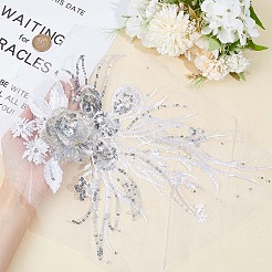 3d цветочная вышивка из полиэстера&nbsp;PATC-WH0008-24A