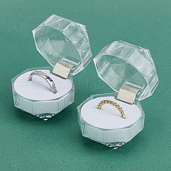 50 шт восьмиугольные прозрачные пластиковые коробки для колец&nbsp;OBOX-DC0001-02A